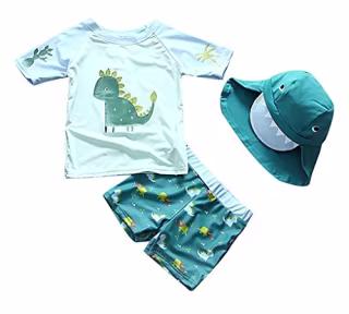 Yober Baby Boys Two-Piece UPF 50+ Swimsuit Set with Sun Hat