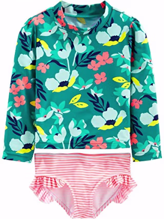 Simple Joys by Carter's Baby Girls Two-Piece Rashguard Swim Set