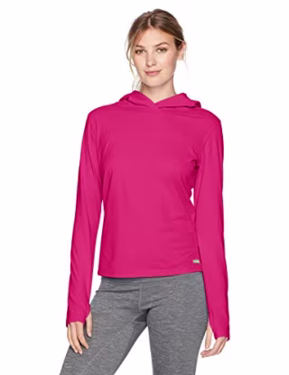 Solstice Apparel Women's Insect Repellent Long Sleeve Hooded Tee, Rose, Large