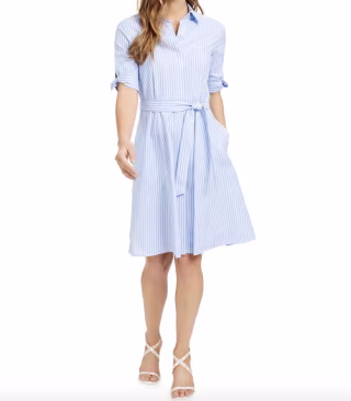 Calvin Klein Cotton Striped Shirtdress