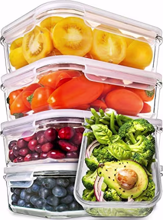 Prep Naturals Glass Meal Prep Containers