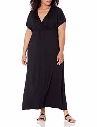Amazon Essentials Plus-Size Surplice Maxi Dress