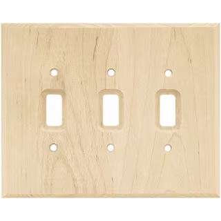 Franklin Brass W10395-UN-C Square Triple Toggle Switch Wall Plate/Switch Plate/Cover, Unfinished Wood