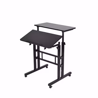 Mind Reader Multipurpose Home Office Computer, Mobile Sit and Stand, Workstation Desk, White