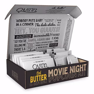 Quinn Microwave Popcorn - Made with Organic Non-GMO Corn - Butter & Sea Salt, 8 bags
