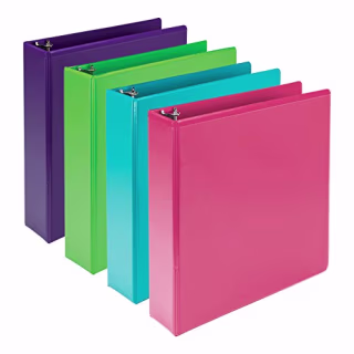 Samsill Earth's Choice Biobased Durable 3 Ring Binders, Fashion Clear View 2 Inch Binders, Up to 25% Plant Based Plastic, Assorted 4 Pack (MP48669)
