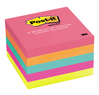 Post-it Notes, 3 in x 3 in, 5 Pads, 100 Sheets/Pad (654-5PK)
