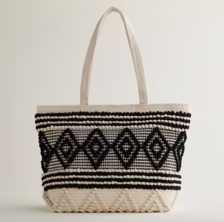 Elizabeth and James Woven Popcorn Tote Bag