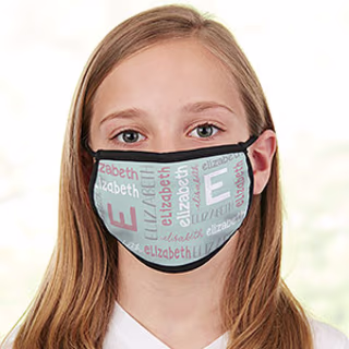 Youthful Name For Girls Personalized Kids Face Mask