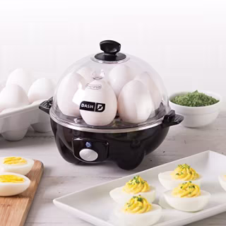 Dash black Rapid 6 Capacity Electric Cooker for Hard Boiled, Poached, Scrambled Eggs, or Omelets with Auto Shut Off Feature, One Size