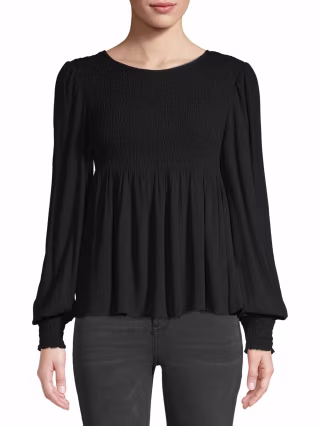Love Sadie Women's Smocked Peplum Top