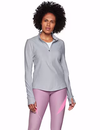 Under Armour Women's Qualifier Hybrid 1/2 Zip Warm-Up Top , Mod Gray (011)/Reflective , Small