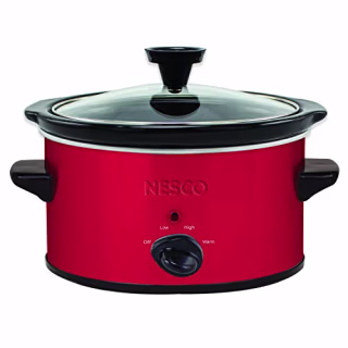 NESCO SC-150R, Oval Slower Cooker, Red, Ceramic, 1.5 quart, 120 watts
