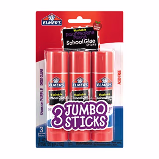 Elmer's Glue Stick (E579), Disappearing Purple, 3 Sticks