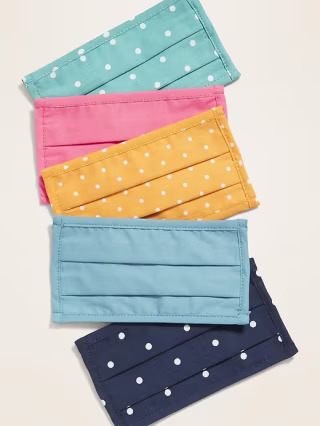 Variety 5-Pack of Triple-Layer Cloth Face Masks for Kids
