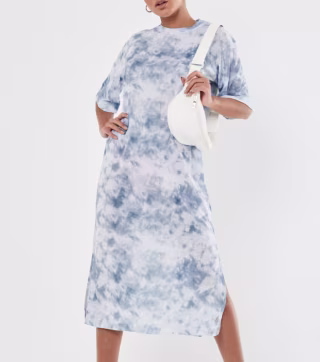 Missguided Blue Tie Dye Midi Dress