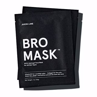 BRO MASK: Fun Face Mask for Men | 2 Pc. Anti Aging Sheet Masks + Beard Mask contains Vitamin C, Vitamin E, Hyaluronic Acid, Hydrolyzed Collagen for Face Care &amp; Acne Treatment by Jaxon Lane (4 Pack)