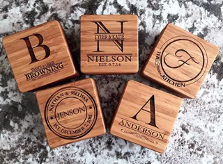 Qualtry Monogram Customized Wooden Coaster