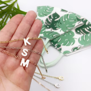 PieraBijouxDesign Custom Initial Mask Chain