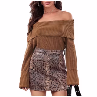 Selfieee Off-Shoulder Knit Sweater