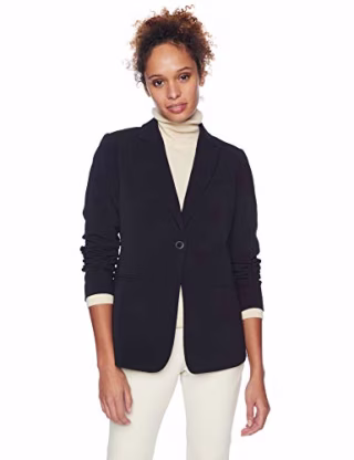 Lark &amp; Ro Women's Boyfriend Blazer, Atlantic Navy, 6