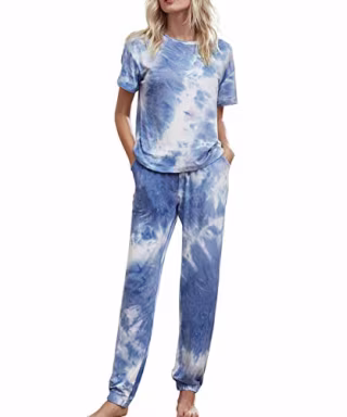 Olcyn Tie-Dye Printed Lounge Set