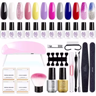 Gel Nail Polish Starter Kit with LED Nail Light