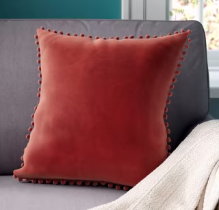 Peasely Pompom Square Pillow Cover & Insert