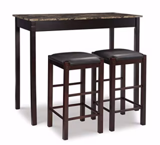 Linen Faux Marble Table Set