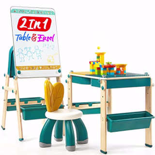 Hahaland 2-in-1 Kids Table & Easel