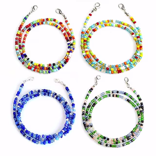 4 Pcs Beaded Mask Lanyard with Clips Eyeglass Neck Chain Strap Beads Mask Holders