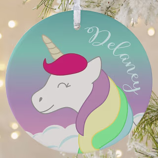 Unicorn Matte Personalized Ornament