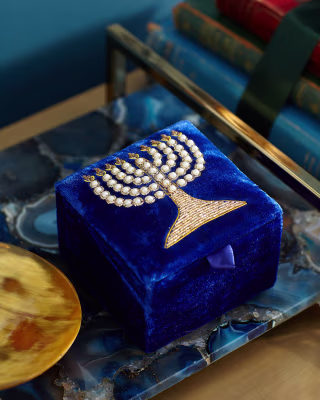 Menorah Velvet Box