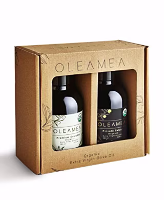 Oleamea Gift Pack | Organic Olive Oil Extra Virgin | 2019 Harvest | Award Winning | Early Harvest, Cold Pressed, Medium Intensity | 8.5 fl oz each