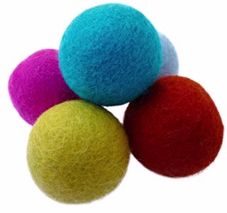 Earthtone Solutions Wool Felt Ball Toys for Cats and Kittens, Fun Adorable Colorful Soft Quiet Felted Fabric Balls, Unique Handmade Natural, Perfect for Cat Lover, Craft Supplies