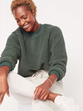Loose Cozy Sherpa Sweatshirt for Women