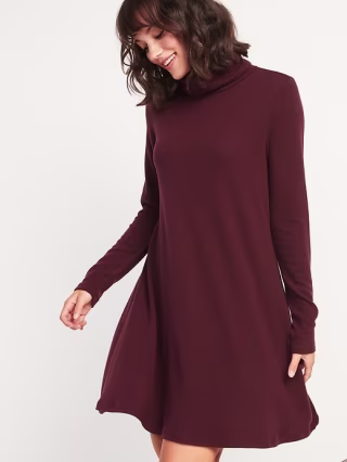 Cozy Turtleneck Swing Dress