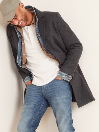 Soft-Brushed Three-Button Topcoat