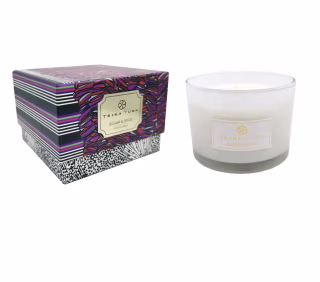 Trina Turk Three Wick Filled Printed Color Box Candles