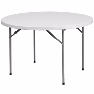 Flash Furniture 4-Foot Round Granite White Plastic Folding Table