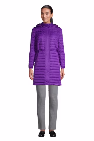 Lands' End Fleece Lined Insulated Winter Coat with Hood
