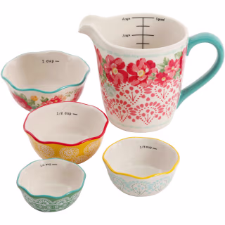 The Pioneer Woman 5-Piece Prep Set, Measuring Bowls &amp; Cup