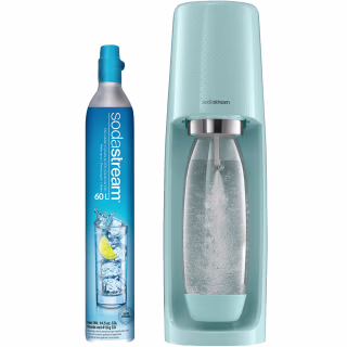 SodaStream Fizzi Sparkling Water Maker (Icy Blue) with CO2 and BPA free Bottle
