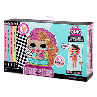 L.O.L. Surprise! Styling Head and OMG Doll Bundle - Neonlicious