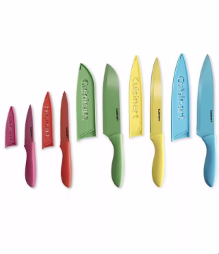 Cuisinart 10-Pc. Ceramic-Coated Cutlery Set with Blade Guards