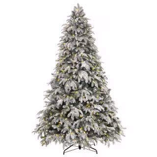 7.5 ft Kenwood Frasier Fir Flocked LED Pre-Lit Artificial Christmas Tree with 1000 Warm White Lights