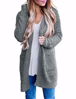 Merokeety Chunky Knit Open Front Cardigan