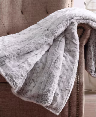Christian Siriano New York Snow Leopard Luxury Faux-Fur Throw