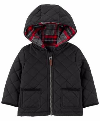 Carter's Baby Boy Zip-Up Flannel-Lined Hoodie