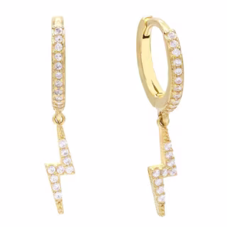 MaggieVillamaria Lightning Bolt Pave Earrings